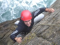 Sea cliff climbing